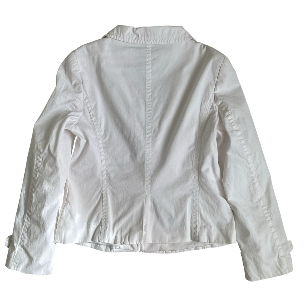 Escada Light Jacket Blazer White Cotton Summer Retro Casual Designer Size M - Picture 5 of 14